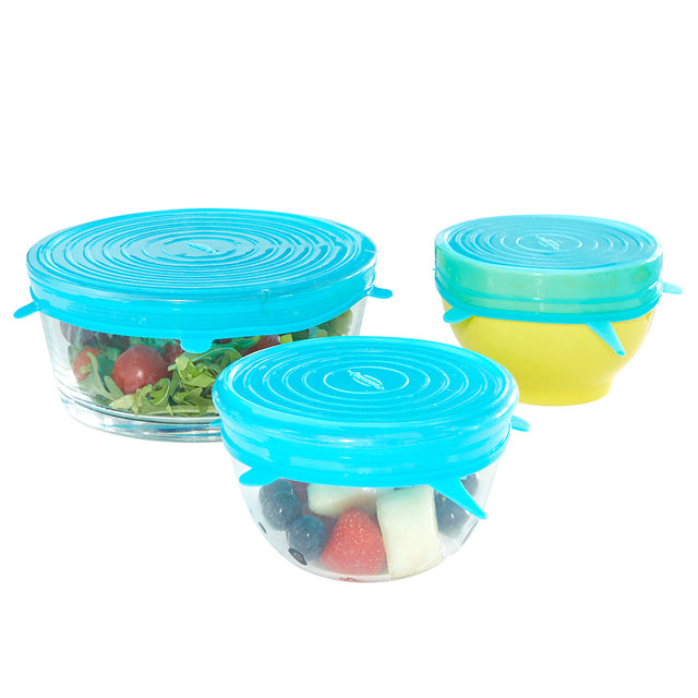 Silikondeckel 3er Set blau groß