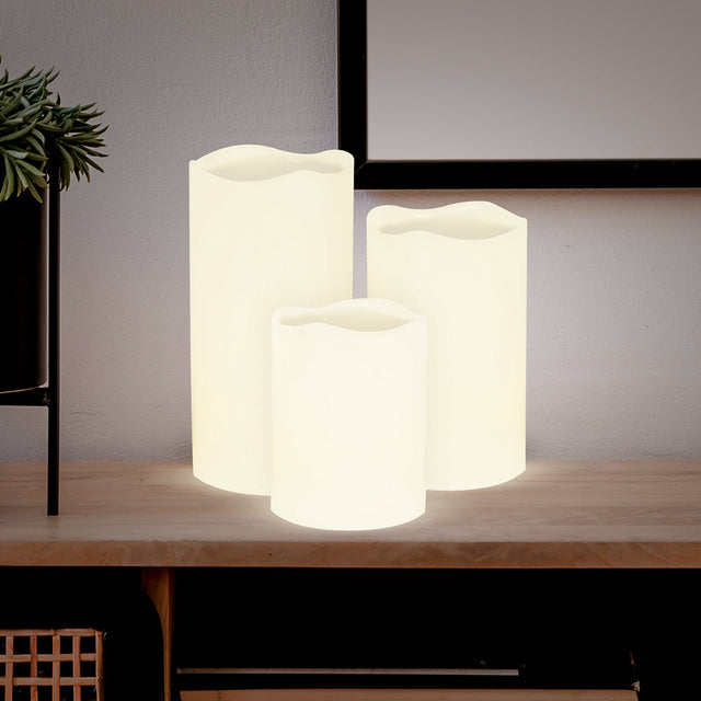 LED Echtwachskerzen 3tlg. Set