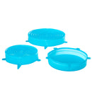 Silikondeckel 3er Set blau groß